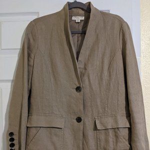 Coldwater Creek Brown Linen Blazer